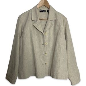 STYLE&CO Oatmeal Linen Top Petite size Small